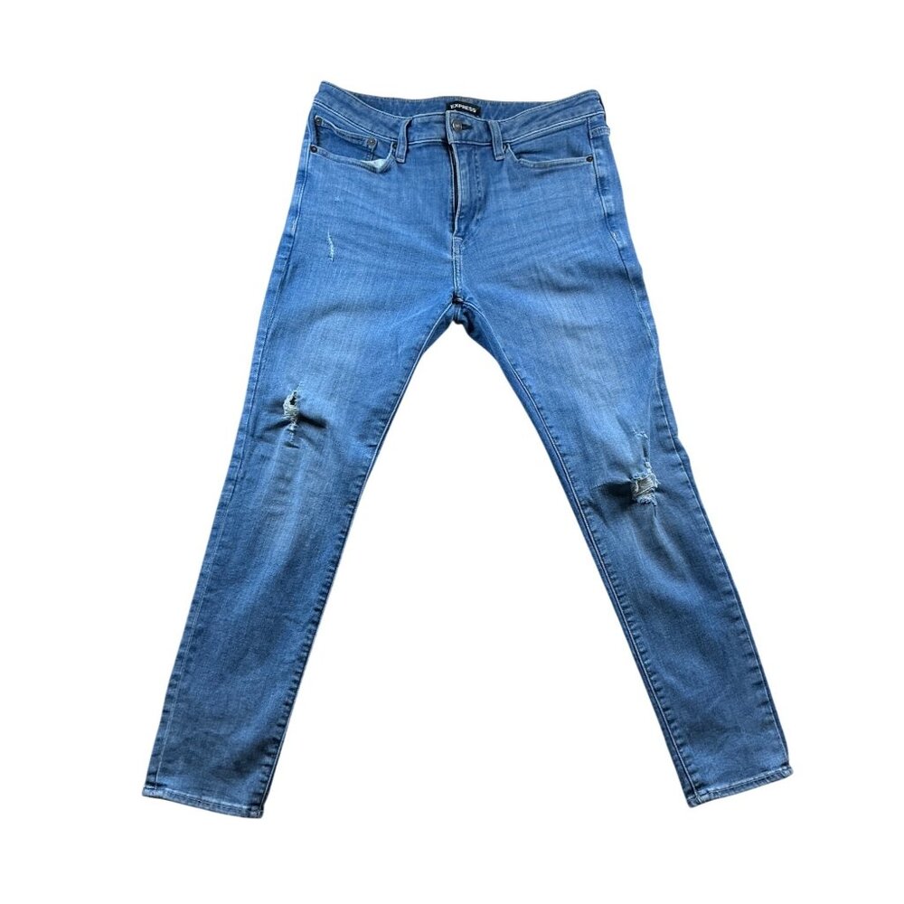 Express | Women’s Light Wash Skinny Jeans | Stretch Denim | Size 32x30